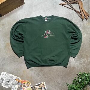 Vintage 90s Sundance Golf and Bowl Embroidered Crewneck Mens XL Green Sweatshirt